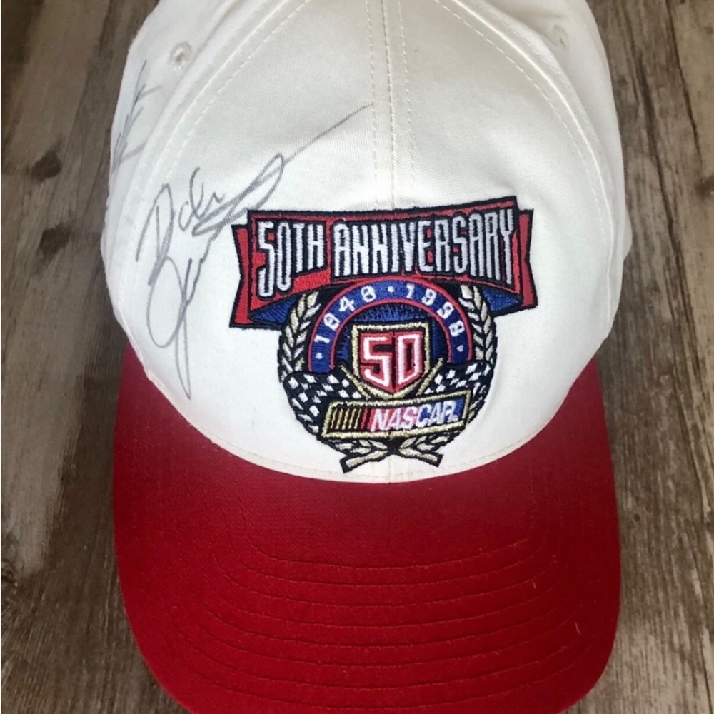 Vintage 1998 50th Anniversary NASCAR Cap Autographs Track Gear